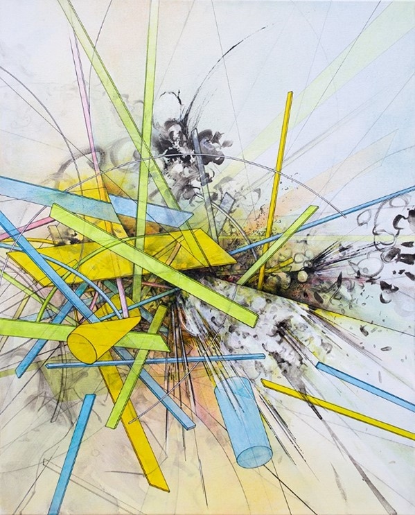 Product Description: Ripple Canto II (Dispersion No 42), 2023 </br></br>Ink, graphite, charcoal & acrylic on canvas</br></br>30 x 24 in</br> "Ripple Canto II" by Chee Keong Kung