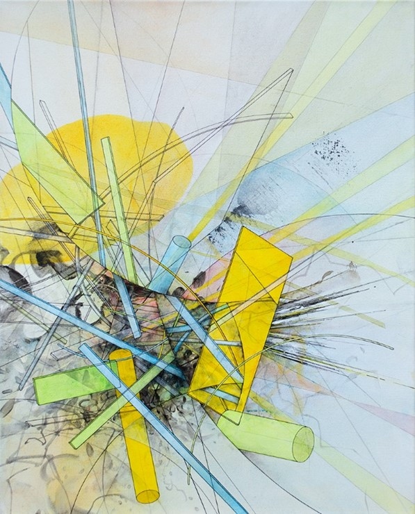 Product Description: Ripple Canto V (Dispersion No 45), 2023 </br></br>Ink, graphite, charcoal & acrylic on canvas</br></br>30 x 24 in</br> "Ripple Canto V" by Chee Keong Kung