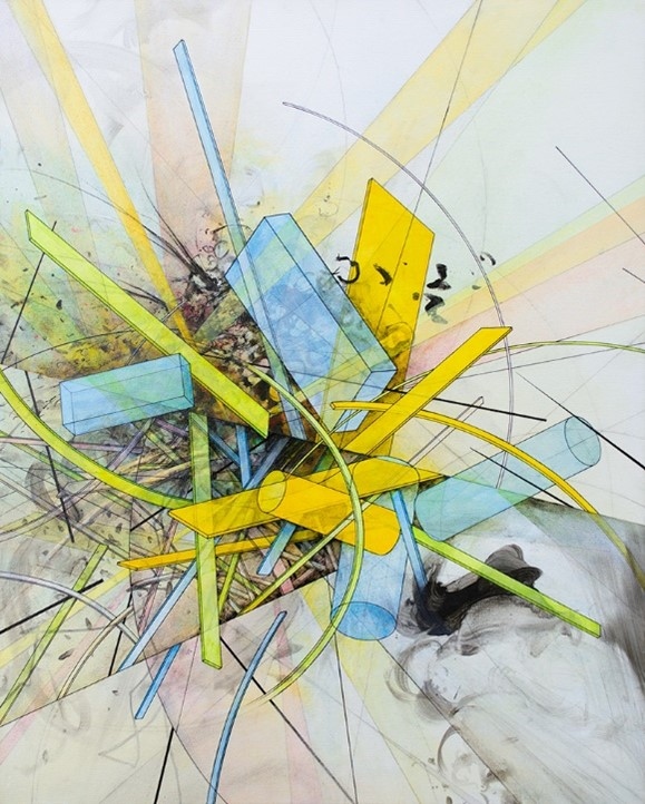 Product Description: Ripple Canto VI (Dispersion No 46), 2023 </br></br>Ink, graphite, charcoal & acrylic on canvas</br></br>30 x 24 in</br> "Ripple Canto VI" by Chee Keong Kung